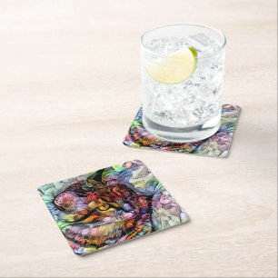 Dessous-de-verre Carré En Papier Nari et les Fleurs