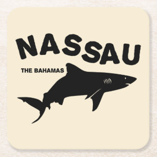 Dessous-de-verre Carré En Papier Nassau - Les Bahamas Shark Diving T-Shirt