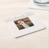 Dessous-de-verre Carré En Papier Nature Chevaux Mariage Photo Personnalisée (Incliné)