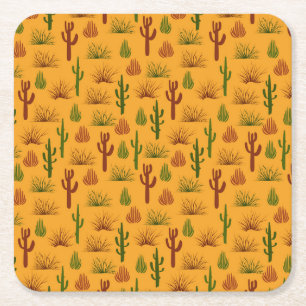 Dessous-de-verre Carré En Papier Nature sauvage Cactus Bushes Motif