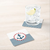 Dessous-de-verre Carré En Papier Nautical design (En situation)