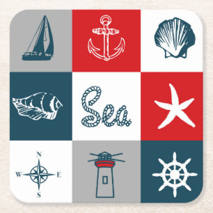 Dessous-de-verre Carré En Papier Nautical themed design