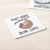 Dessous-de-verre Carré En Papier Ne dépêchez pas le café de boissons (Incliné)