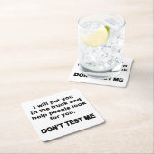 Dessous-de-verre Carré En Papier Ne me testez pas (En situation)