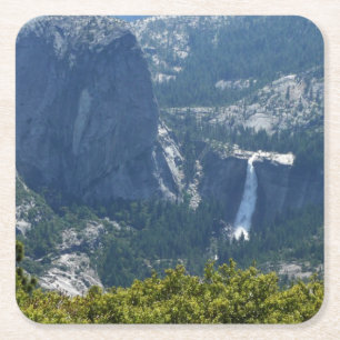 Dessous-de-verre Carré En Papier Nevada Falls depuis le Panorama Trail