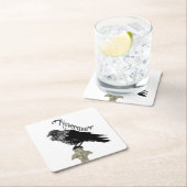 Dessous-de-verre Carré En Papier Nevermore Raven (En situation)