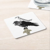 Dessous-de-verre Carré En Papier Nevermore Raven (Incliné)