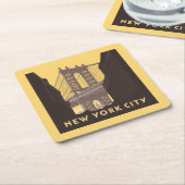 Dessous-de-verre Carré En Papier New York | Brooklyn Bridge (Incliné)