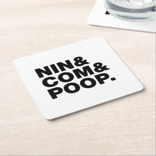 DESSOUS-DE-VERRE CARRÉ EN PAPIER NIN & COM & POOP.