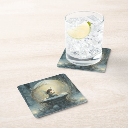 Dessous-de-verre Carré En Papier Noël (En situation)