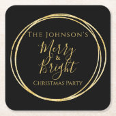 Dessous-de-verre Carré En Papier Noël Black Gold (Devant)
