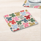 Dessous-de-verre Carré En Papier Noël Bows Coquette (Incliné)