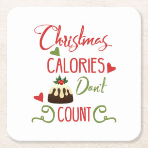 Dessous-de-verre Carré En Papier noël calories ne compte pas les citations de vacan