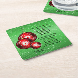 Dessous-de-verre Carré En Papier Noël Carol Paroles Joy To The World -