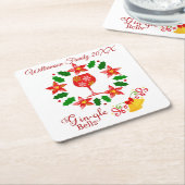 Dessous-de-verre Carré En Papier Noël des cloches Gin-gle drôle (Incliné)