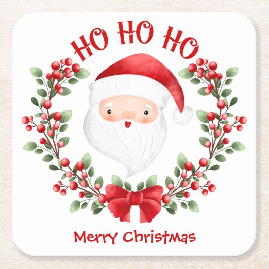 Dessous-de-verre Carré En Papier Noël du Père Noël (Devant)