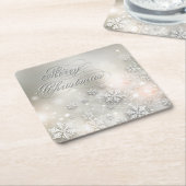 Dessous-de-verre Carré En Papier Noël Fête Élégant Flocon de neige (Incliné)