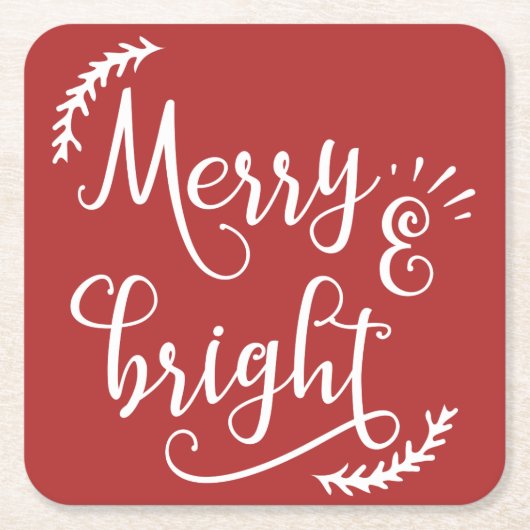 Dessous-de-verre Carré En Papier Noël joyeux et lumineux (Devant)