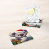 Dessous-de-verre Carré En Papier Noël Koala 2 (En situation)