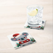 Dessous-de-verre Carré En Papier Noël Koala 3 (En situation)