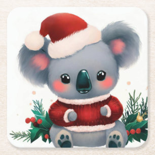 Dessous-de-verre Carré En Papier Noël Koala 3
