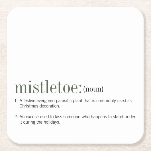 Dessous-de-verre Carré En Papier Noël Mistletoe Définition Fête (Devant)