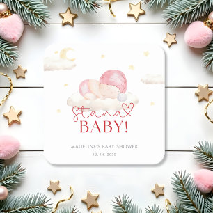 Dessous-de-verre Carré En Papier Noël Père Noël bébé fille douche