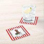 Dessous-de-verre Carré En Papier Noël Père Noël Chocolat Labrador Retriever Cute (En situation)