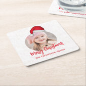 Dessous-de-verre Carré En Papier Noël Père Noël Vacances mignonne Simple Casquette (Incliné)