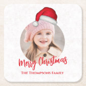 Dessous-de-verre Carré En Papier Noël Père Noël Vacances mignonne Simple Casquette (Devant)