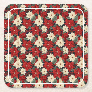 Dessous-de-verre Carré En Papier Noël Poinsettia