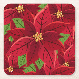 Dessous-de-verre Carré En Papier Noël Poinsettia