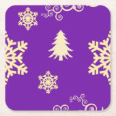 Dessous-de-verre Carré En Papier Noël pourpre (Devant)