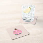 Dessous-de-verre Carré En Papier Noël Rétro Vacances rose Bauble (En situation)