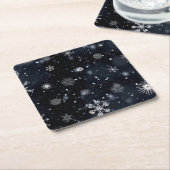 Dessous-de-verre Carré En Papier Noël SlipperyJoe de différentes tailles (Incliné)