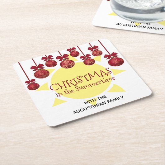 DESSOUS-DE-VERRE CARRÉ EN PAPIER NOËL SUR MESURE EN ÉTÉ (Incliné)