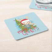 Dessous-de-verre Carré En Papier Noël vacances Joyeux Clarkmas (Incliné)