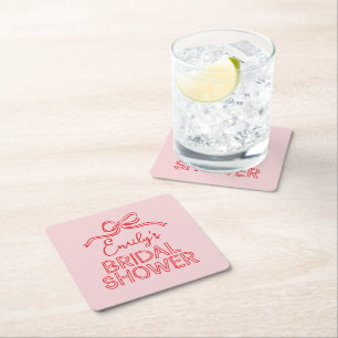 Dessous-de-verre Carré En Papier Noeud papillon fantaisiste coquette mariage