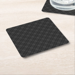 Dessous-de-verre Carré En Papier Noir blanc tartan plaid hiver Noël motif