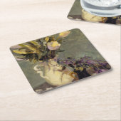 Dessous-de-verre Carré En Papier Noir et or (Incliné)