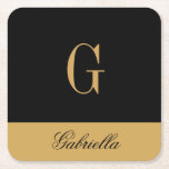 Dessous-de-verre Carré En Papier Noir or<br><div class="desc">Noir or</div>