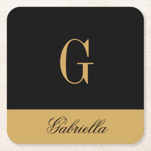 Dessous-de-verre Carré En Papier Noir or