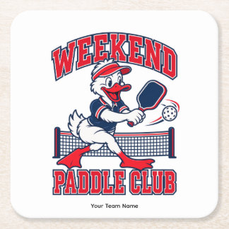 Dessous-de-verre Carré En Papier Nom d'équipe de canard du club de paddle de week-e