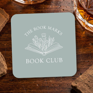 Dessous-de-verre Carré En Papier Nom du club de lecture Événement personnalisé