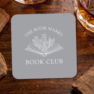 Dessous-de-verre Carré En Papier Nom du club de lecture Événement personnalisé