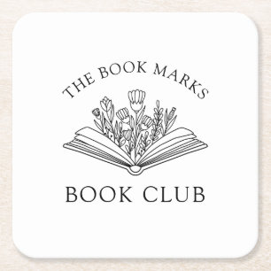 Dessous-de-verre Carré En Papier Nom du club de lecture Evénement personnalisé