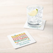 Dessous-de-verre Carré En Papier Nom du monogramme rose d'été Super (En situation)