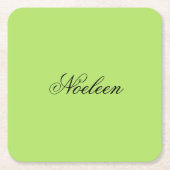 Dessous-de-verre Carré En Papier Nom personnalisé couleur chaux simple (Devant)