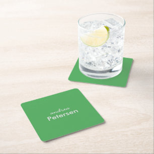 Dessous-de-verre Carré En Papier Nom personnalisé tendance moderne minimaliste