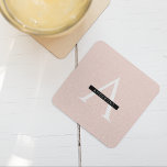 Dessous-de-verre Carré En Papier Nom personnel minimaliste Pastel Pink<br><div class="desc">Nom personnel minimaliste Pastel Pink</div>